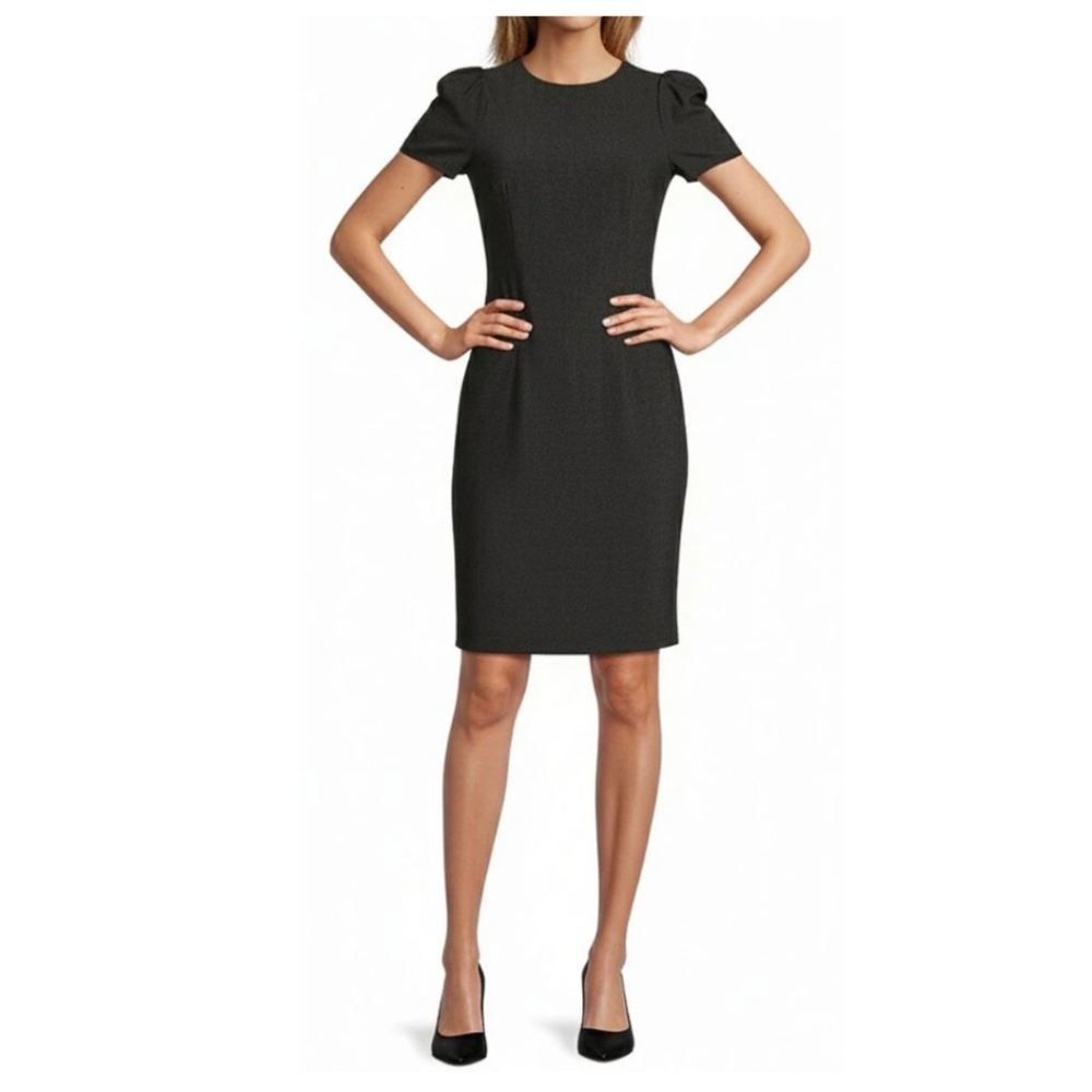 VTG Jacqueline Ferrar Classic Black Sheath Dress Sz. 12